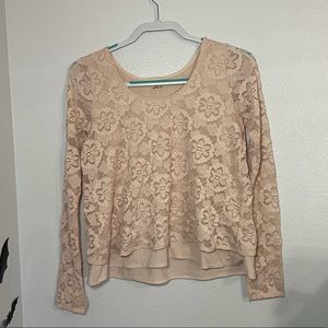 Lace long sleeved shirt
